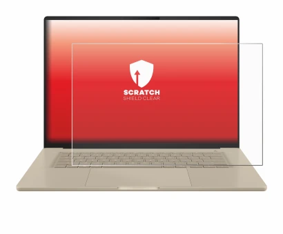 Image de l'appareil ASUS ZenBook A16 UX3607 avec une grande variété de protections d'écran.