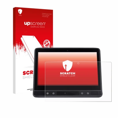 Face avant d’un emballage produit avec le logo de la marque upscreen. À côté, l’appareil Tobii Dynavox TD I-16 est représenté