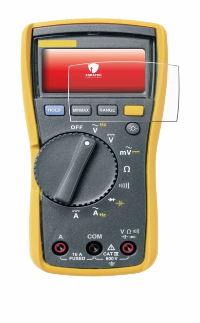 Image de l'appareil Fluke MultiMeter 113 avec une grande variété de protections d'écran.