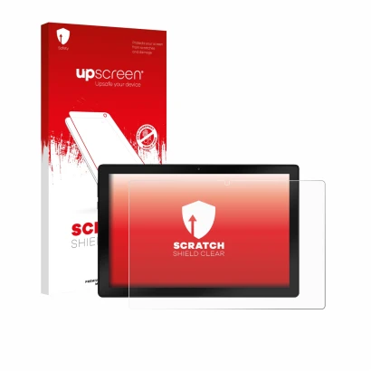 Face avant d’un emballage produit avec le logo de la marque upscreen. À côté, l’appareil Wqplo WPLA10 est représenté avec la p