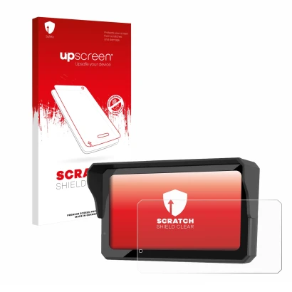 Face avant d’un emballage produit avec le logo de la marque upscreen. À côté, l’appareil Carpuride W602BS Pro est représenté a