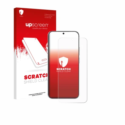 Face avant d’un emballage produit avec le logo de la marque upscreen. À côté, l’appareil Huawei Nova 14 Lite est représenté av