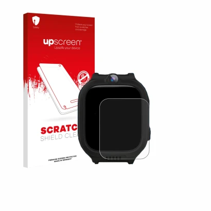 Face avant d’un emballage produit avec le logo de la marque upscreen. À côté, l’appareil VELTIX X Pro 1.69" est représenté ave