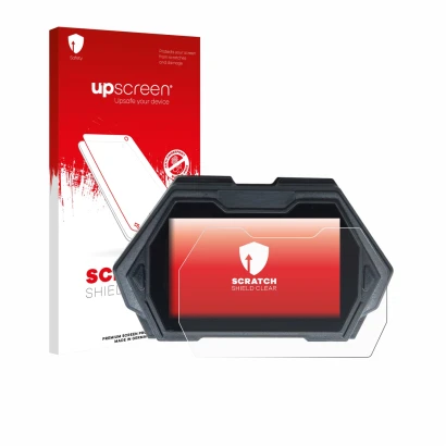 Face avant d’un emballage produit avec le logo de la marque upscreen. À côté, l’appareil Kukirin G3 Pro est représenté avec la