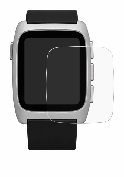 Image de l'appareil Pebble Time 2 2026 avec une grande variété de protections d'écran.