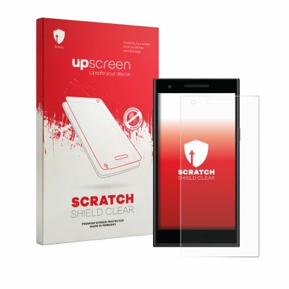 Face avant d’un emballage produit avec le logo de la marque upscreen. À côté, l’appareil Philips S396 est représenté avec la p