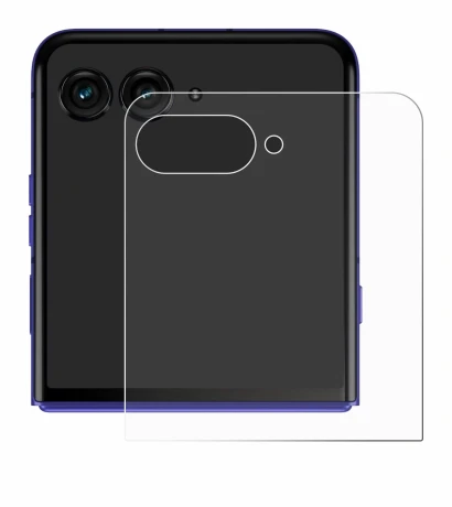Image de l'appareil Motorola Razr 70 Ultra (Affichage arrière) avec une grande variété de protections d'écran.