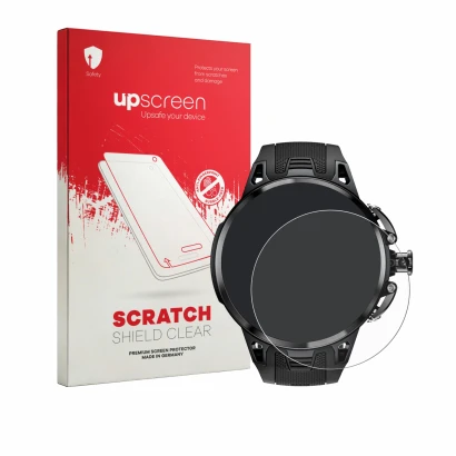 Face avant d’un emballage produit avec le logo de la marque upscreen. À côté, l’appareil Lokmat Appllp 4 Pro est représenté av