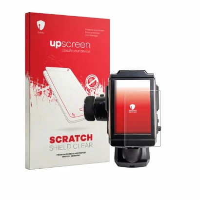 Face avant d’un emballage produit avec le logo de la marque upscreen. À côté, l’appareil Spektrum iXSR Plus est représenté ave