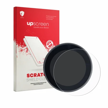 Face avant d’un emballage produit avec le logo de la marque upscreen. À côté, l’appareil Meraki Gen 2 Espresso Machine est rep
