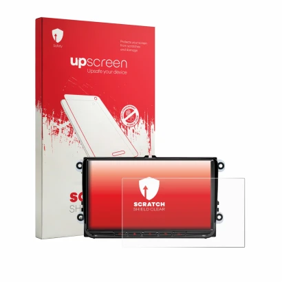 Face avant d’un emballage produit avec le logo de la marque upscreen. À côté, l’appareil Xtrons ID90MTVL est représenté avec l