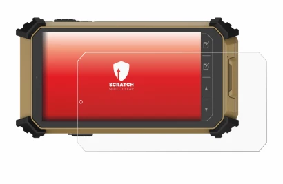 Image de l'appareil DT Research DT361DM (en paysage) avec une grande variété de protections d'écran.