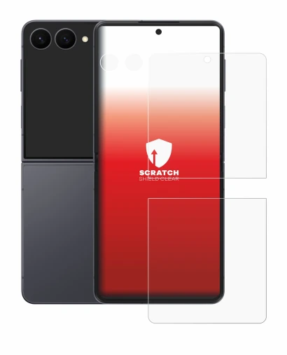 Image de l'appareil Samsung Galaxy Z Flip 8 (Avant+Caméra) avec une grande variété de protections d'écran.