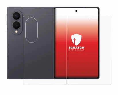 Image de l'appareil Samsung Galaxy Z Fold 8 (Avant+Arrière) avec une grande variété de protections d'écran.
