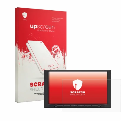 Face avant d’un emballage produit avec le logo de la marque upscreen. À côté, l’appareil JBL Legend 700 est représenté avec la