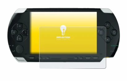 Image de l'appareil Sony PSP 1000 avec une grande variété de protections d'écran.