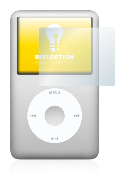 Image de l'appareil Apple iPod classic 120 GB (7ème Gen.) avec une grande variété de protections d'écran.
