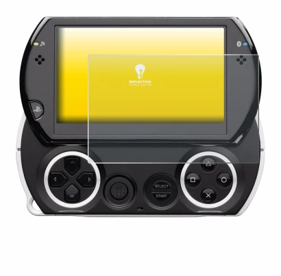 Image de l'appareil Sony PSP Go avec une grande variété de protections d'écran.