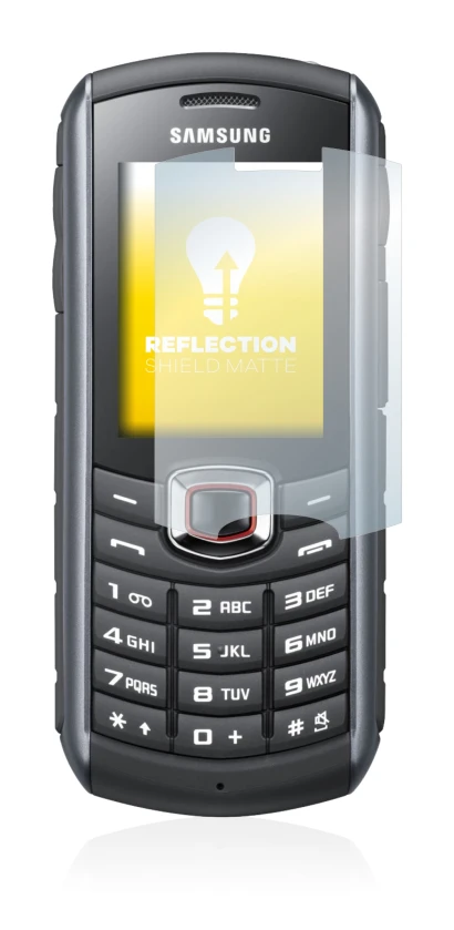 Image de l'appareil Samsung GT-B2710 avec une grande variété de protections d'écran.