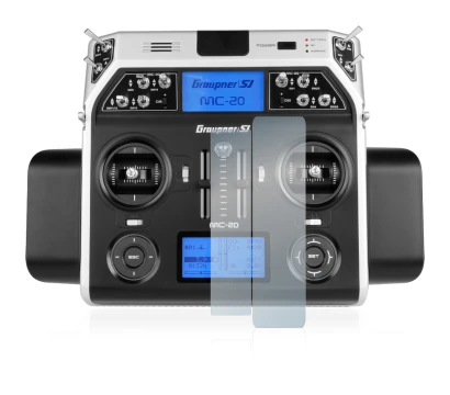 Image de l'appareil Graupner MC-20 HoTT avec une grande variété de protections d'écran.
