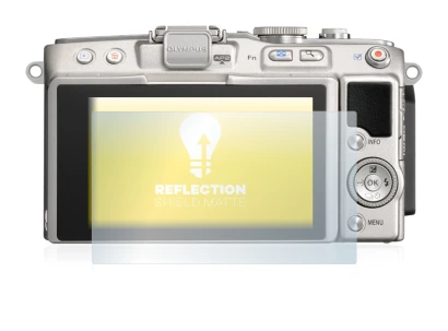 Image de l'appareil Olympus PEN Lite E-PL5 avec une grande variété de protections d'écran.