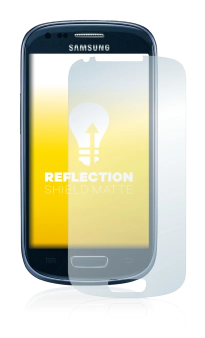 Image de l'appareil Samsung Galaxy S3 Mini I8190 avec une grande variété de protections d'écran.
