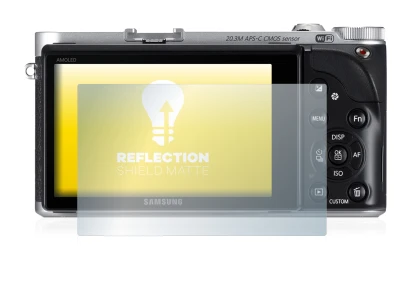 Image de l'appareil Samsung NX300 avec une grande variété de protections d'écran.