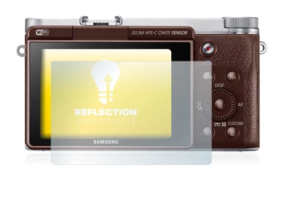 Image de l'appareil Samsung NX3000 avec une grande variété de protections d'écran.