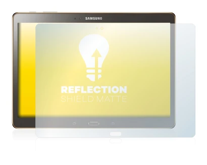 Image de l'appareil Samsung Galaxy Tab S 10.5 SM-T800 avec une grande variété de protections d'écran.