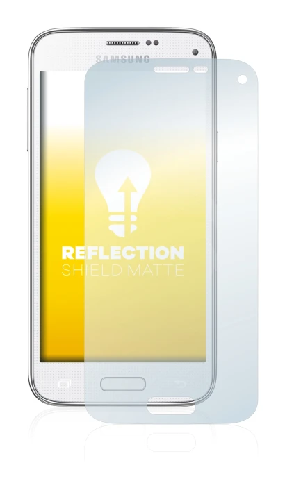 Image de l'appareil Samsung Galaxy S5 Mini SM-G800 avec une grande variété de protections d'écran.