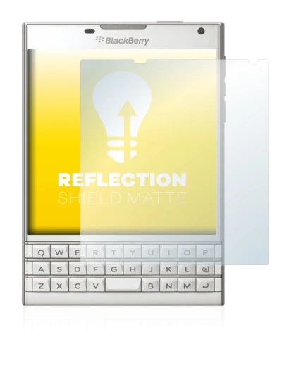 Image de l'appareil BlackBerry Passport avec une grande variété de protections d'écran.