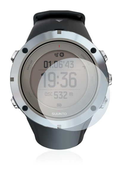 Image de l'appareil Suunto Ambit3 Peak Sapphire avec une grande variété de protections d'écran.