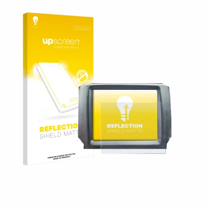 Face avant d’un emballage produit avec le logo de la marque upscreen. À côté, l’appareil Uconnect 8.4" (Ram 1500 / 2500 / 3500