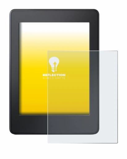 Image de l'appareil Amazon Kindle Paperwhite 2015 (7ème Gen.) avec une grande variété de protections d'écran.