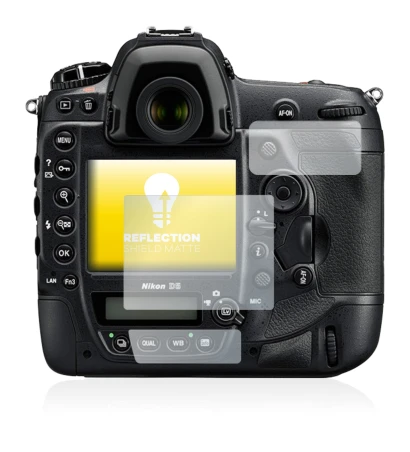 Image de l'appareil Nikon D5 avec une grande variété de protections d'écran.