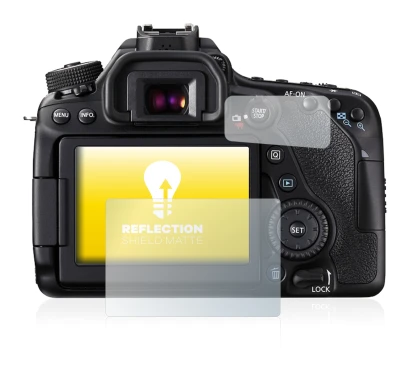 Image de l'appareil Canon EOS 80D avec une grande variété de protections d'écran.