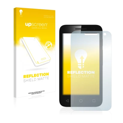 Face avant d’un emballage produit avec le logo de la marque upscreen. À côté, l’appareil Vodafone Smart mini 7 est représenté 