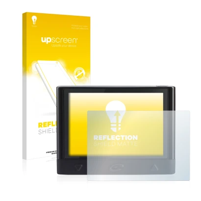 Face avant d’un emballage produit avec le logo de la marque upscreen. À côté, l’appareil Coyote Mini est représenté avec la pr