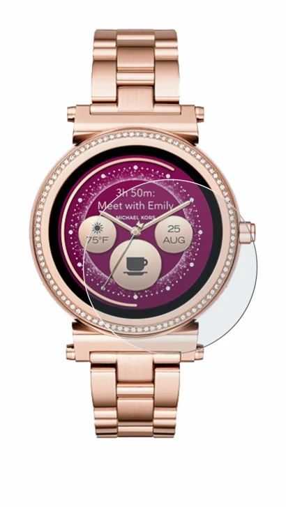 Image de l'appareil Michael Kors Access Sofie avec une grande variété de protections d'écran.