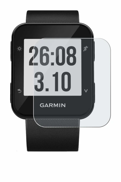 Image de l'appareil Garmin Forerunner 30 avec une grande variété de protections d'écran.