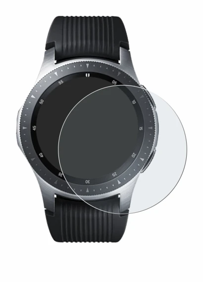 Image de l'appareil Samsung Galaxy Watch (46 mm) avec une grande variété de protections d'écran.