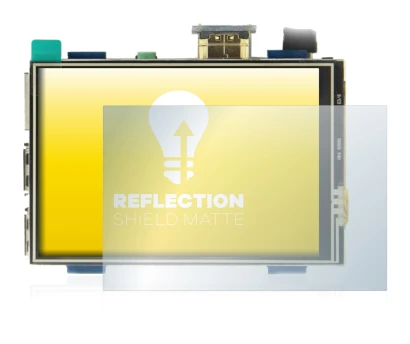 Image de l'appareil Raspberry Pi Touchscreen (3.5") avec une grande variété de protections d'écran.