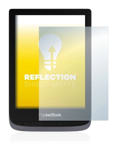 Image de l'appareil PocketBook Touch HD 3 avec une grande variété de protections d'écran.