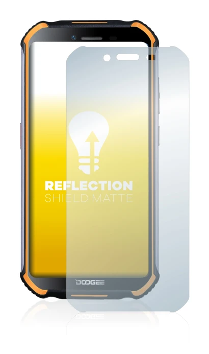 Image de l'appareil Doogee S40 avec une grande variété de protections d'écran.