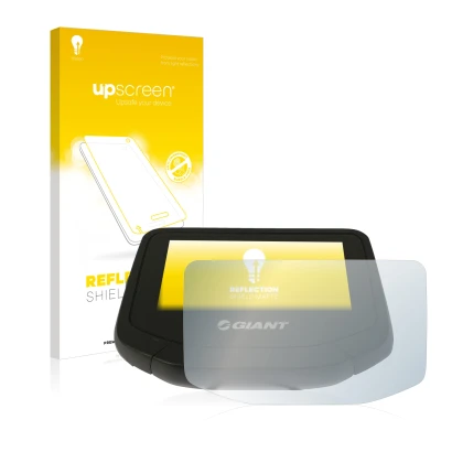 Face avant d’un emballage produit avec le logo de la marque upscreen. À côté, l’appareil Giant RideControl Evo est représenté 