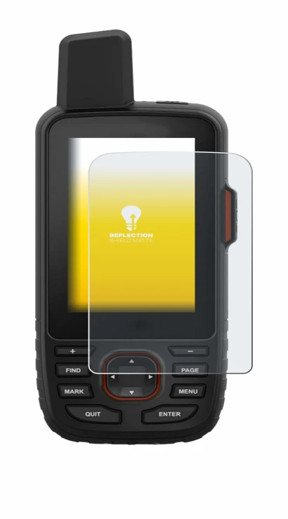 Image de l'appareil Garmin GPSMAP 66i avec une grande variété de protections d'écran.