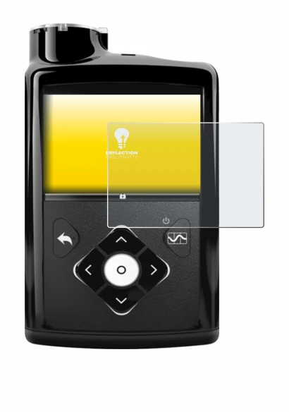 Image de l'appareil Medtronic Minimed 670G avec une grande variété de protections d'écran.