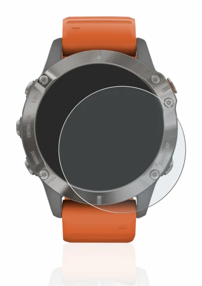 Image de l'appareil Garmin Fenix 6 Pro avec une grande variété de protections d'écran.