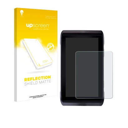 Face avant d’un emballage produit avec le logo de la marque upscreen. À côté, l’appareil Atomos Shogun 7 est représenté avec l