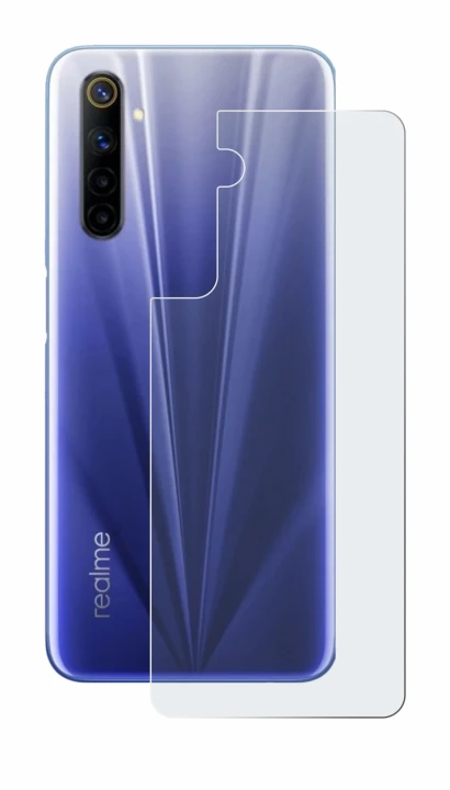Image de l'appareil realme 6 (Arrière) avec une grande variété de protections d'écran.